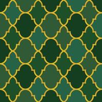 Islamic green  seamless background design of lantern lattice - shaped tiles vector