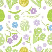 Seamless pattern of hand-drawn Easter Day flat design. Vector illustration.