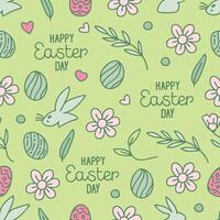 Seamless colorful hand-drawn pattern for Easter Day. Vector illustration