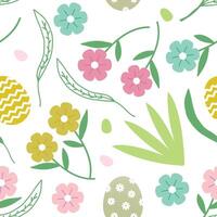 Seamless pattern Easter Day flat design. Hand drawing vector illustration.