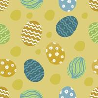 Seamless pattern of hand-drawn eggs, Easter Day background vector