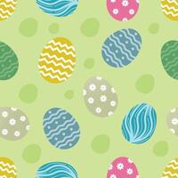 Seamless pattern of hand-drawn eggs, Easter Day background vector illustration