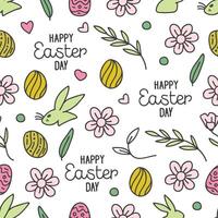 Seamless colorful hand-drawn pattern for Easter Day vector