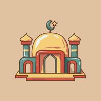 Vector graphic illustration of Islamic Ramadan mosque elements. Suitable for Islamic nuanced design needs