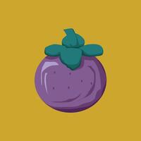 Mangosteen vector graphic illustration. Suitable for fruit shops or fruit flavored drink products