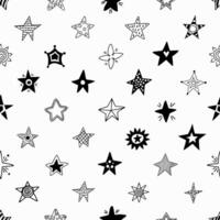 Seamless pattern of hand drawn stars. vector