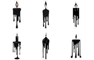 Melted candle logo silhouette , Melting candle silhouette vectors