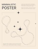 Minimalistic poster with futuristic shapes. Abstract modern banner template. Vector illustration.