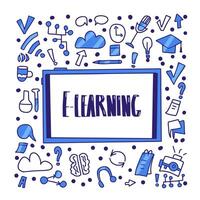 E-learning concept quote. Vector design set.