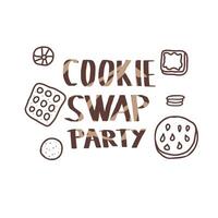 Cookie Swap lettering. Vector concept design.