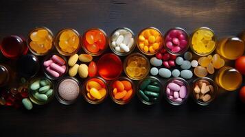 AI generated Vitamins and supplements for illness prevention and recovery photo