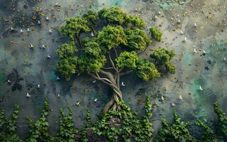 AI generated Eco Art campaign for an environmental NGO, emphasizing harmony with nature photo
