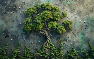 AI generated Eco Art campaign for an environmental NGO, emphasizing harmony with nature photo