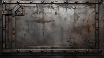 AI generated Grunge metal texture, industrial style background photo