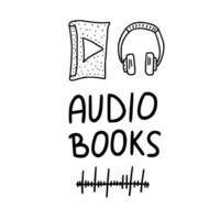 Set of audio books symbols. Vector illustration.