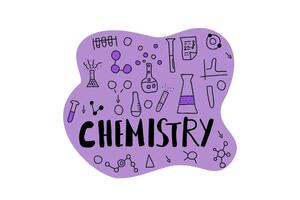 Chemistry doodle objects set. Vector illistration.