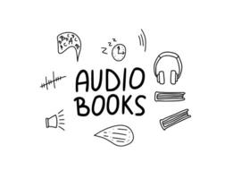 Set of audio books symbols. Vector illustration.