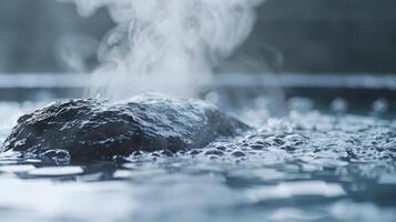 AI generated Facial steamer mist intertwining with the ethereal steam of a hot spring photo