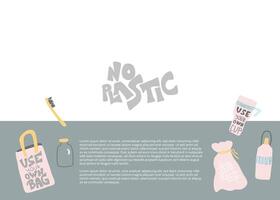 Plastic free vector concept with text and symbols.