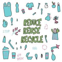 Reduce Reuse Recycle concept. Vector design.