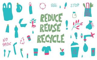 Reduce Reuse Recycle concept. Vector design.