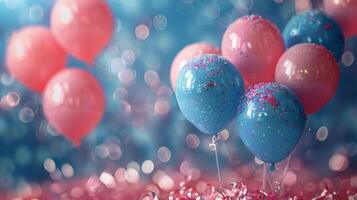 AI generated Group of Colorful Balloons Floating in the Sky photo