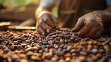 AI generated Person Holding Handful of Beans photo