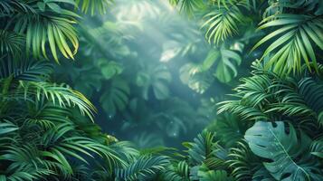 AI generated Dense Lush Green Forest photo