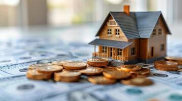 AI generated Model House Atop Stack of Money photo