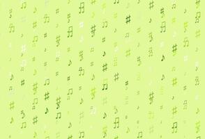 Light Green vector pattern with music elements.