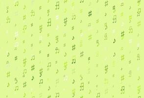 Light Green vector pattern with music elements.