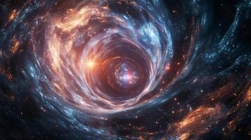 AI generated Star-filled vortex in space, a surreal passage to alternate dimensions photo