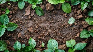 ai generado cerca arriba de planta con agua gotas foto