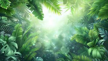 AI generated Dense Lush Green Forest photo