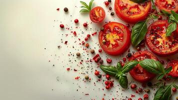 ai generado clasificado frutas y vegetales desplegado en un mesa foto