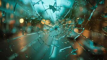 AI generated A broken safety glass in case of emergency, action taken photo