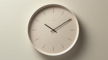 AI generated Minimalist clock face, timeless design, modern simplicity photo