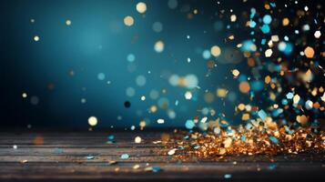 AI generated Festive confetti scatter, celebration theme background photo