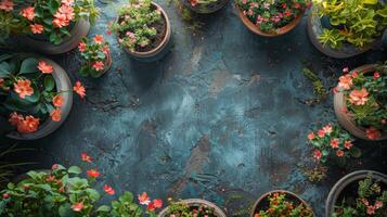 ai generado grupo de en conserva plantas en mesa foto