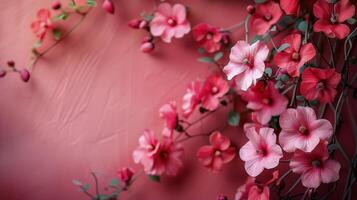 ai generado un manojo de flores colgando en un pared foto