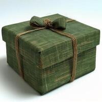 AI generated Green Gift Box With Large Bow photo