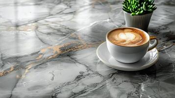 AI generated Coffee Cup on Woven Coaster photo
