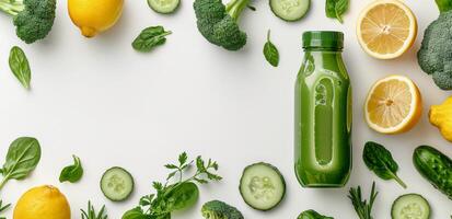AI generated Table Topped With Cucumbers and Lemons photo