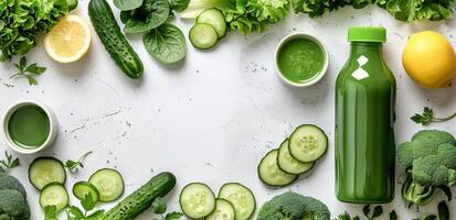 AI generated Table Topped With Cucumbers and Lemons photo