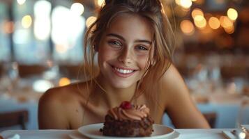 ai generado persona participación plato de comida foto