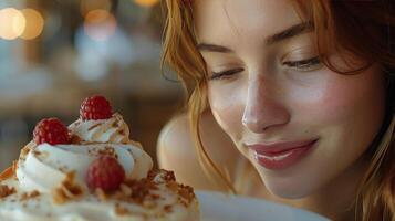 ai generado persona participación plato de comida foto