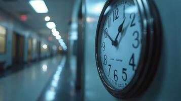 AI generated Clock on the Wall of a Building photo
