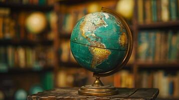 AI generated A globe symbolizing worldliness or travel photo