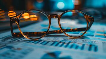 AI generated A pair of glasses that highlight the most profitable opportunities in any financial document. photo