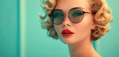 AI generated Mannequin Wearing Round Sunglasses photo